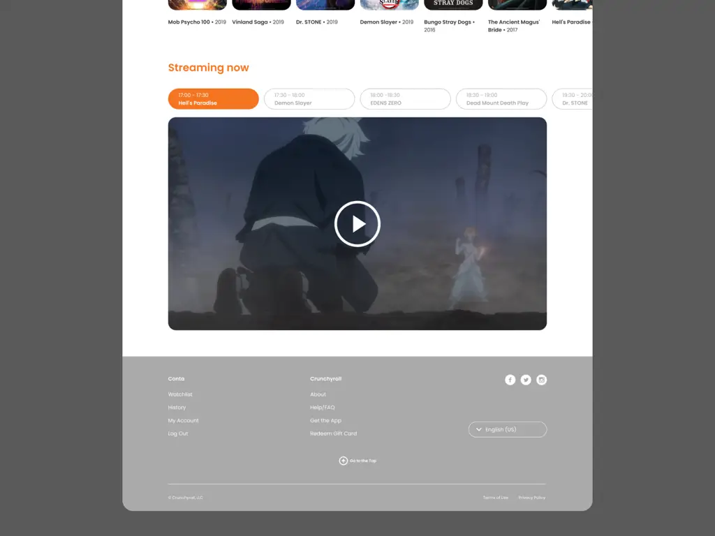 Contoh antarmuka platform streaming anime legal Antarmuka Crunchyroll