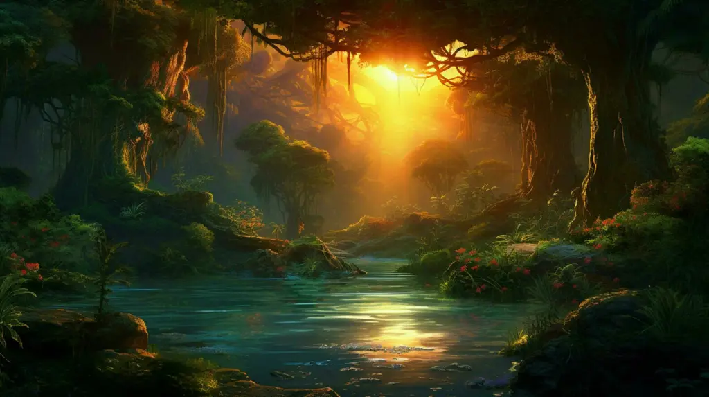 Pemandangan Anime Sunset yang Menyentuh Gambar pemandangan anime sunset yang indah namun sedikit sedih