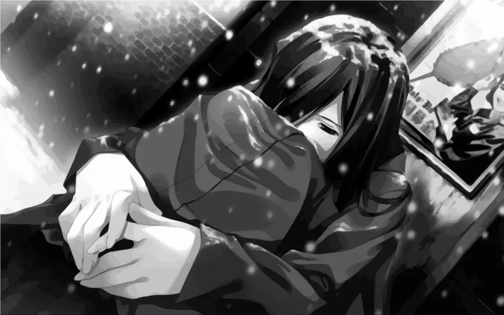Wallpaper Anime Pria Sedih Gambar pria anime sedih dengan ekspresi wajah yang melankolis