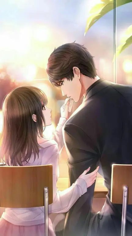Gambar wallpaper pasangan anime romantis