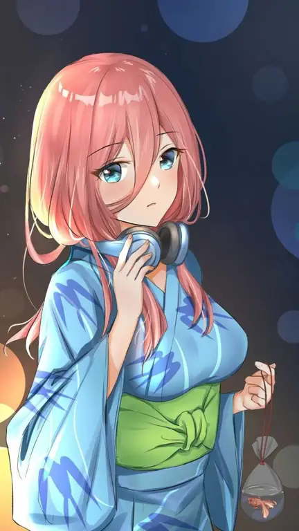 Wallpaper Nakano Miku Imut untuk Smartphone Gambar Nakano Miku yang imut untuk wallpaper smartphone