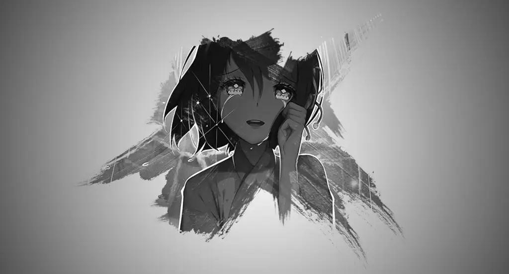 Wallpaper Anime Hitam Putih bergaya Minimalis Wallpaper anime hitam putih minimalis