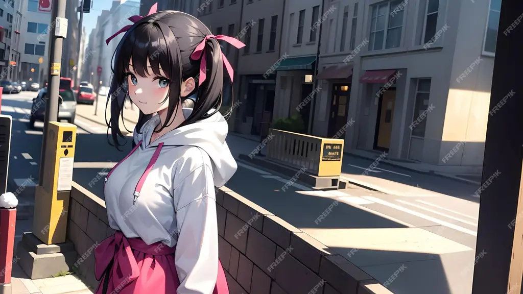 Wallpaper Anime Girl Hoodie Imut dan Menggemaskan Ilustrasi anime perempuan imut memakai hoodie