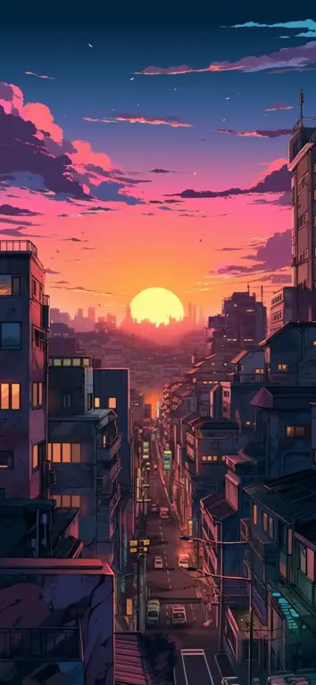 Wallpaper Anime Kota Masa Depan Gambar wallpaper anime pemandangan kota dengan resolusi 1920x1080