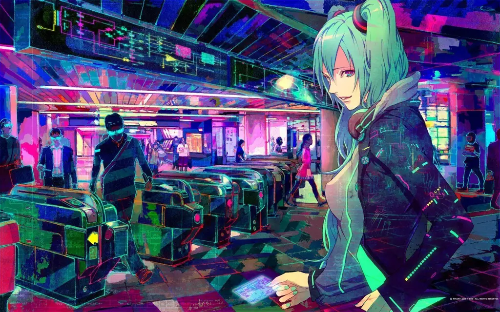 Wallpaper Anime Cyberpunk Hitam Wallpaper anime cyberpunk dengan tema hitam